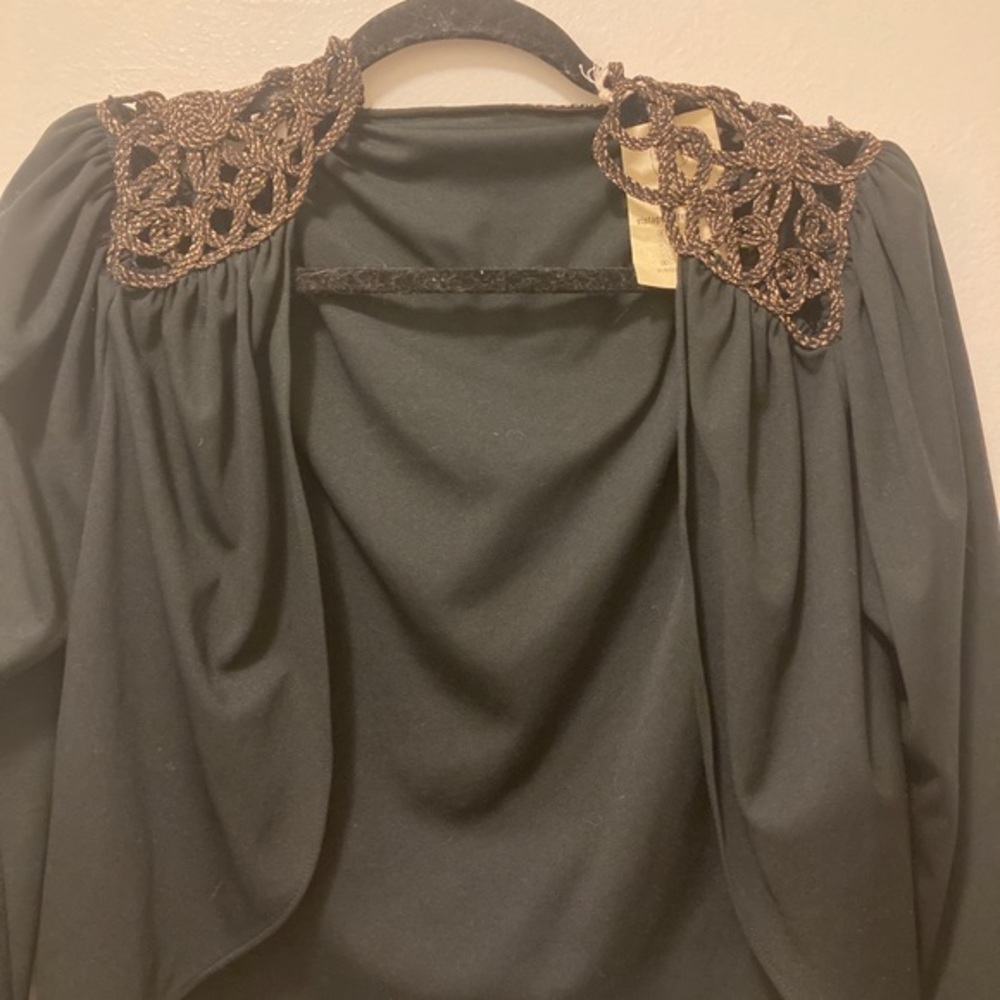 Vintage black and gold blazer shrug size small